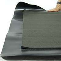standing mat two-piece construction of rubber over sponge, lifting and separating