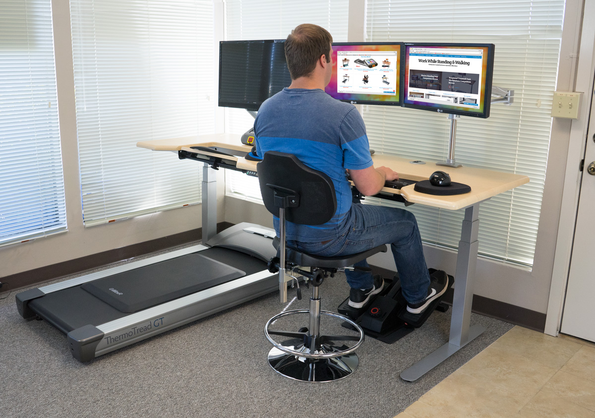 The Quad-Modal Office Fitness DreamStation: Sit, Stand, Walk and Pedal