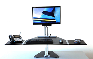 Kangaroo Sit Stand Workstation with Optional Side Extensions