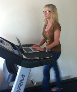 Bad ergonomics working on a walking desk