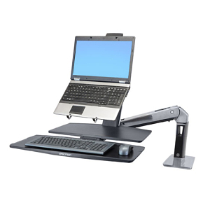 Workfit-A standing desk workstation with notebook adapter