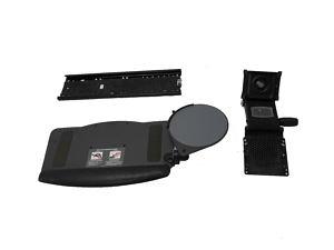 Stowaway adjustable keyboard tray components