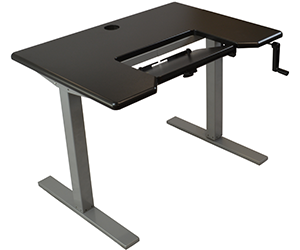 Omega Denali 30"x42" Black Adjustable Height Stand Up Desk