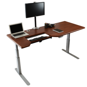 Omega Everest Adjustable-height desk with left keyboard platform