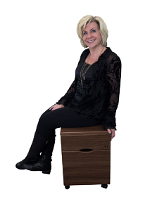 iMovR Mobile Filing Cabinet Urban Walnut Seated