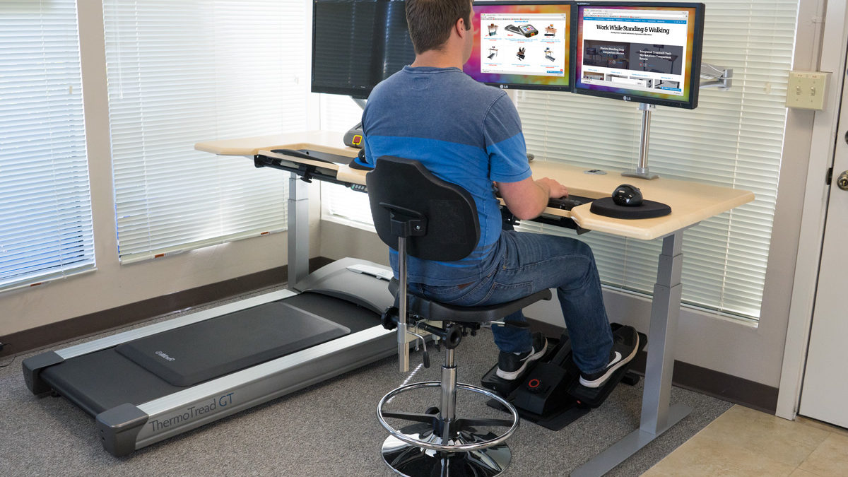 The Quad-Modal Office Fitness DreamStation: Sit, Stand, Walk and Pedal  While You Work