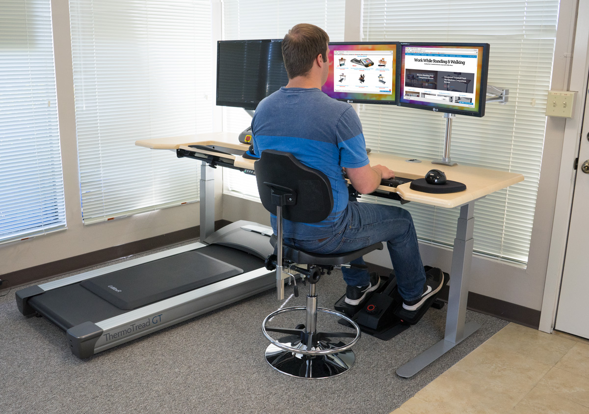 The Quad-Modal Office Fitness DreamStation: Sit, Stand, Walk and Pedal  While You Work