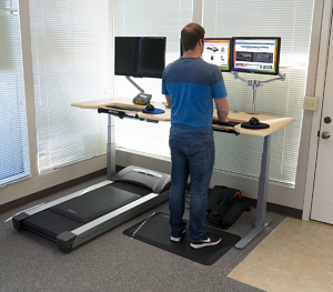 standing desk with treadmill