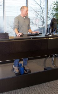 We do not recommend the j/fit Under Desk Elliptical's standing mode for desk use.