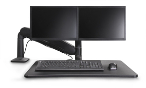 Cadence Express Sit Stand Converter Black Dual Monitor