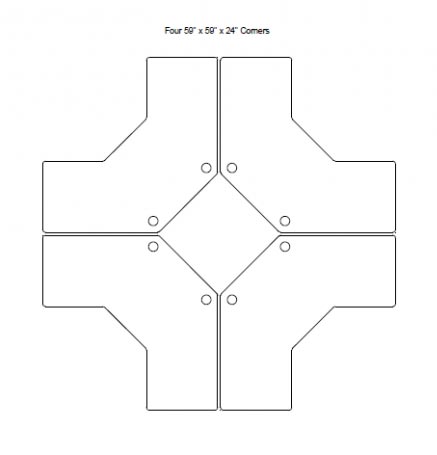 iMovR Corner Desks - Quad