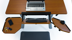 The two "side wings" on the Elevon tilt on an axis that's 45 degrees offset from the SteadyType keyboard platform