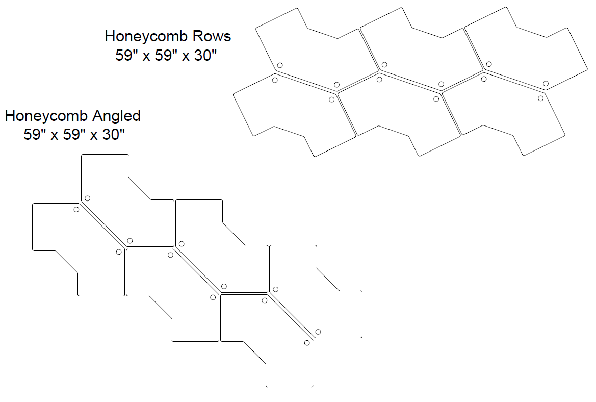 honeycomb layout of standing desks