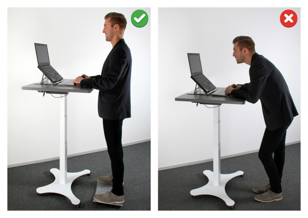 Small rocker board for standing desk
