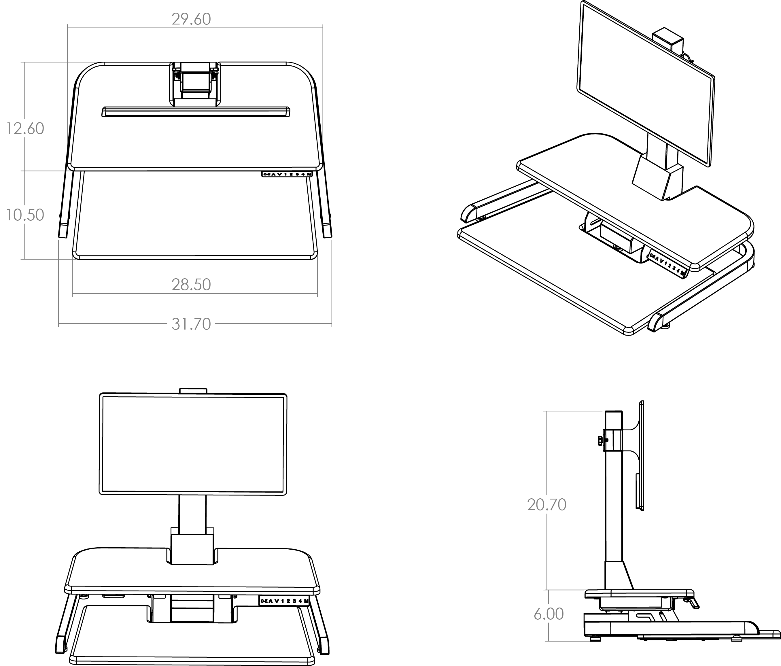 Autonomous Smart Desk Mini Dimensions