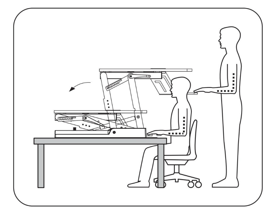 High Supply Standing Desk in use drawing