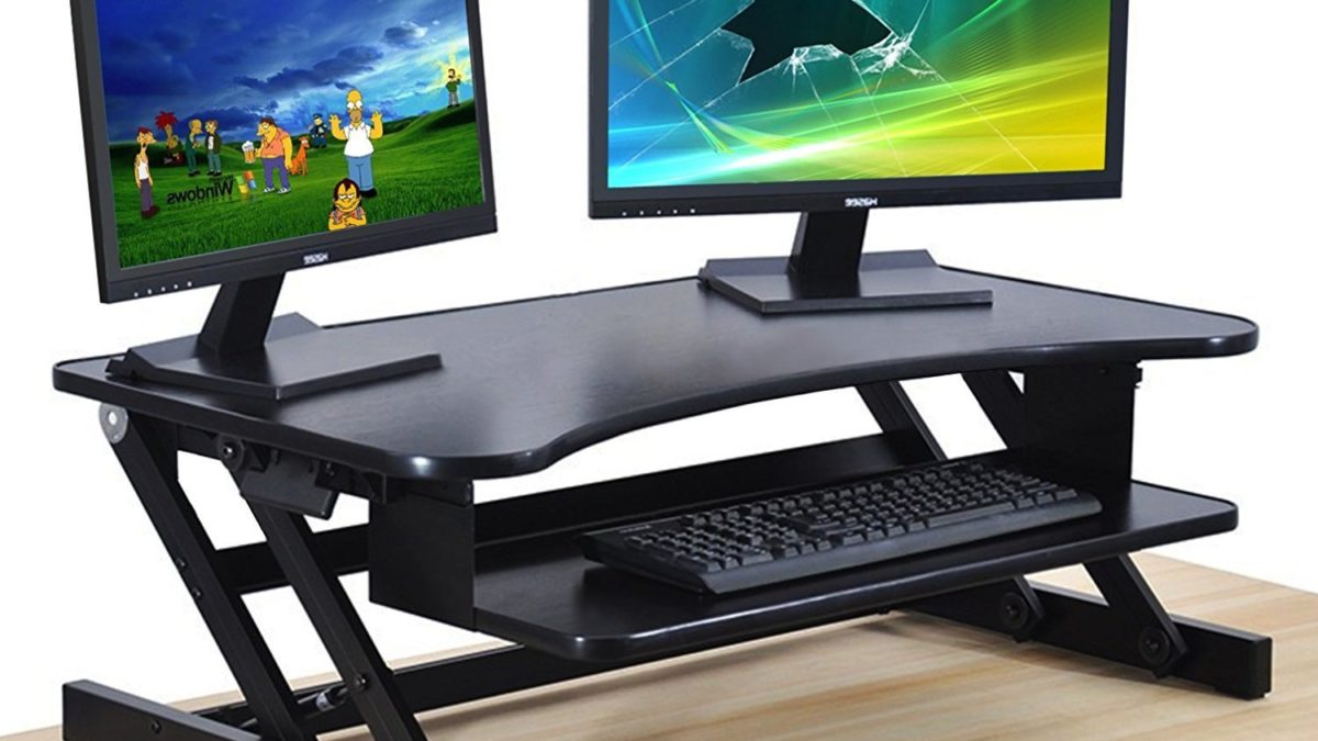 MINI small portable standing desk converter conversion riser topper cheap  stand