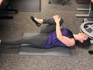 Standing Desk Stretches - Double Knee to Chest 1