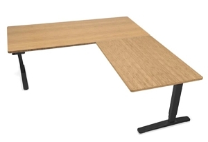 Height Adjustable Standing Desk with L-Shaped Top