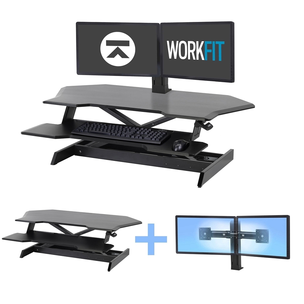 WorkFit Corner Dual Monitor Post