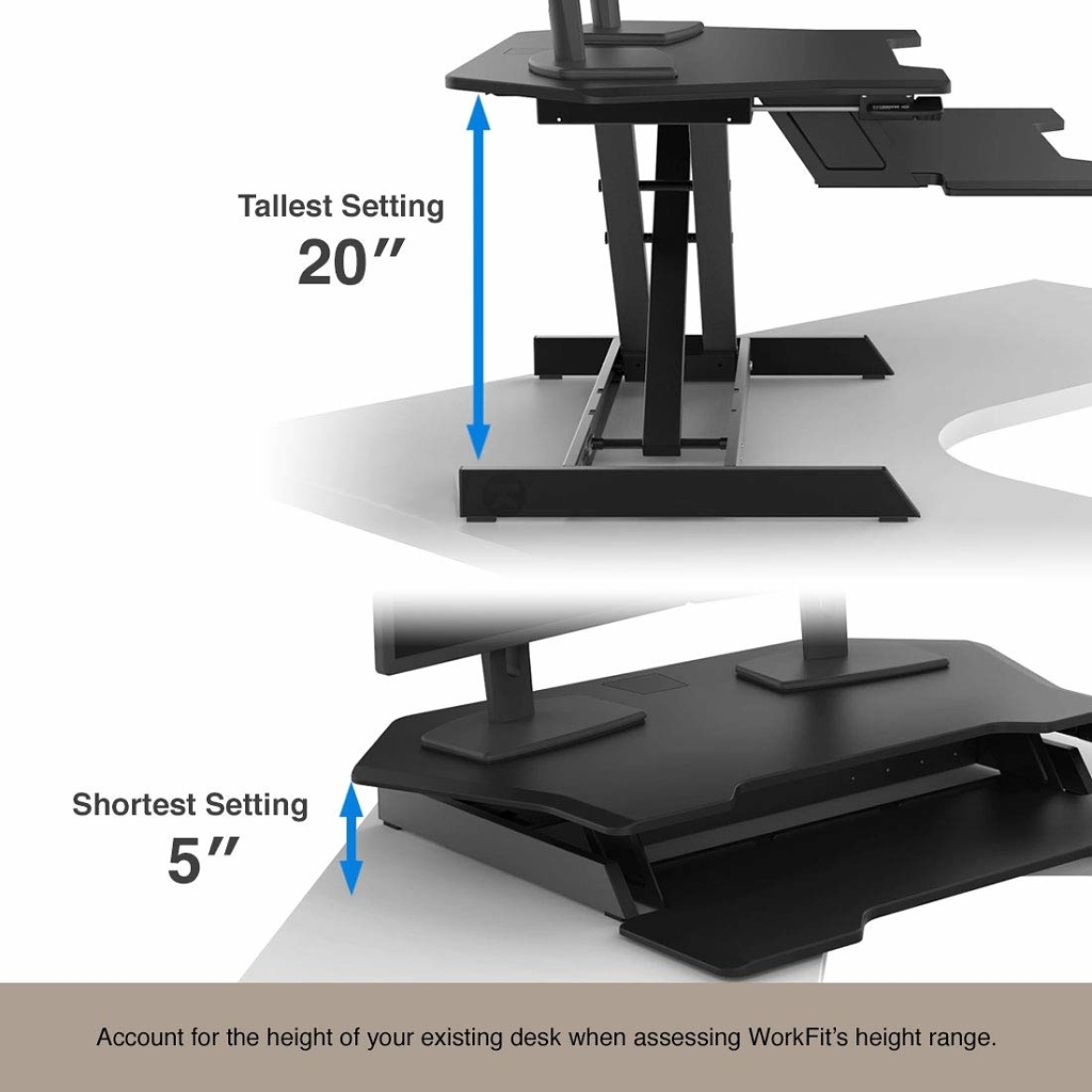 WorkFit Corner Standing Desk Converter - X-Lift