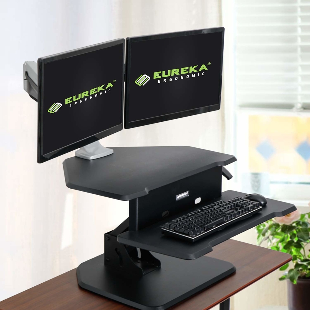 Eureka 28" Corner Desk Converter with monitor arm