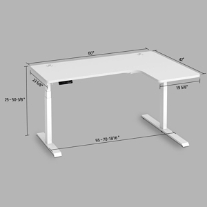 electric standing l-shaped desk