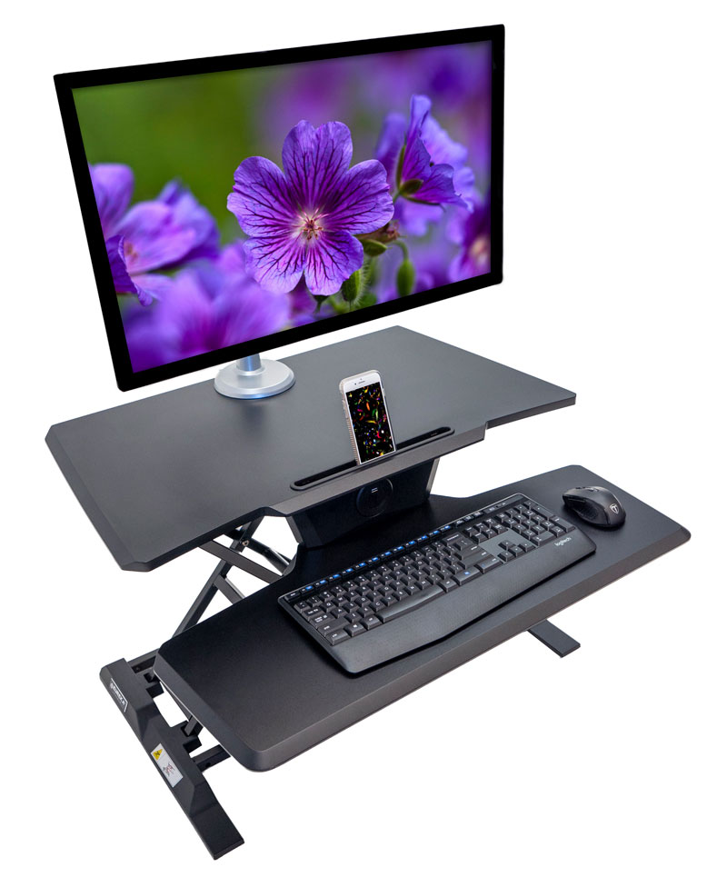 Eureka Electric Standing Desk Converter - Monitor Arm Compatible