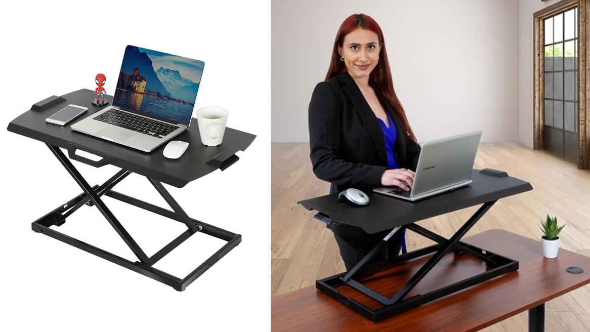 Eureka ultra slim portable sit stand on sale desk converter