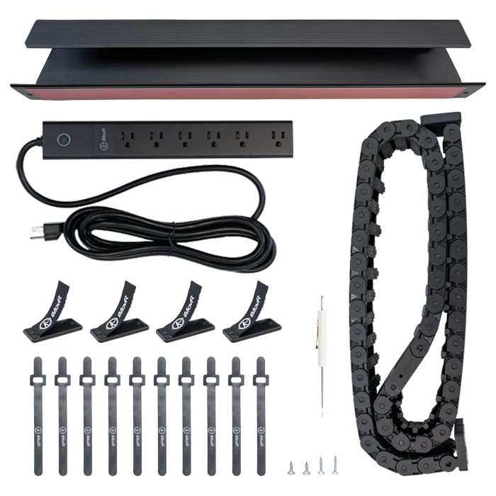 Quality Clever PivyCord-V Flex Chain Raceway Cable Management Solution for Sit-Stand Variable Height Desks, Flexible Cable Raceway to Hide, Organize