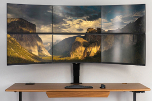 ELECTRIC MONITOR ARM WITH SIX DISPLAYS