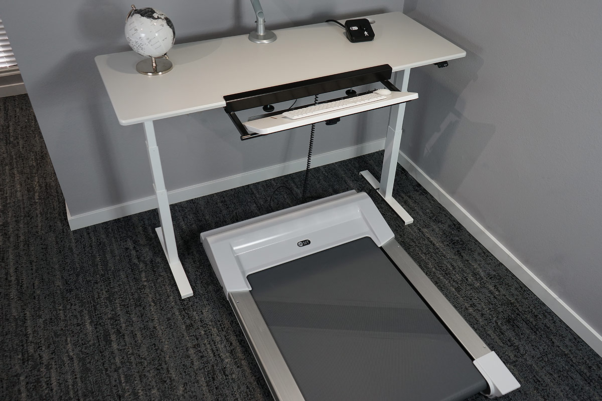 lander lite standing desk with unsit treadmill