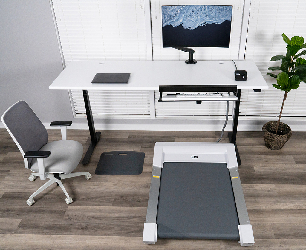 lander treadmill desk with Unsit base, sit-stand-walk configuration-White-09936_Web (1)